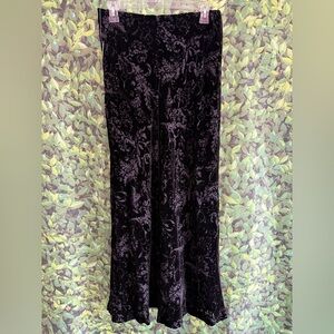 Ralph Lauren Black Velvet Skirt with Floral Design
